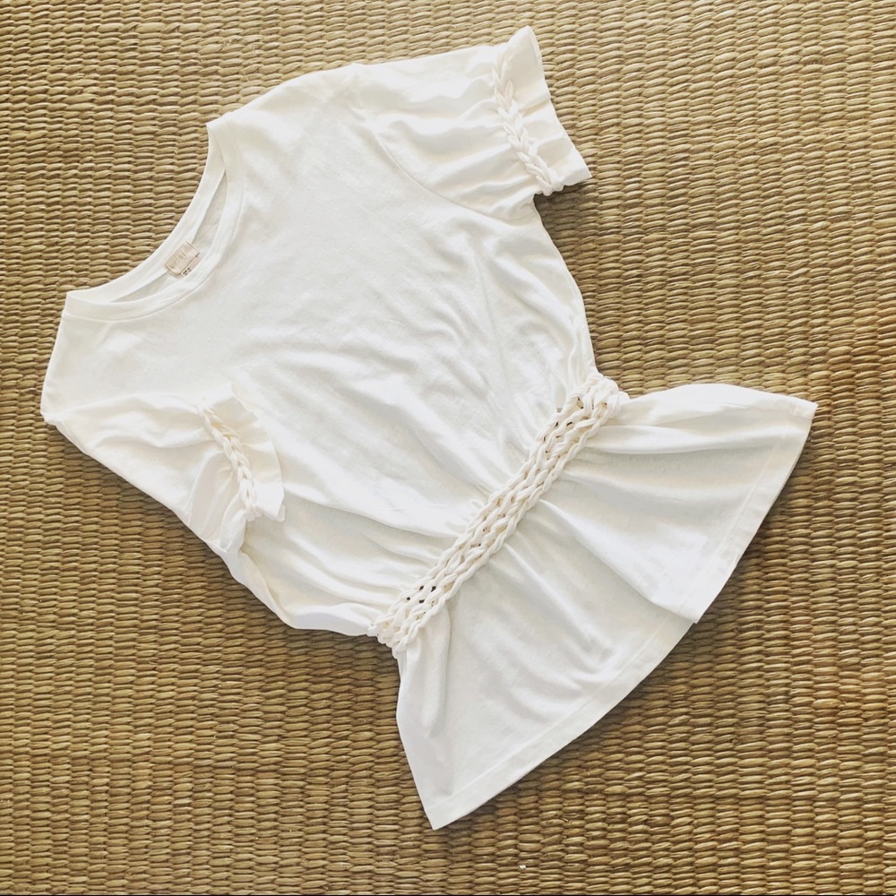 Women’s H&M creme short sleeve top(NWOT)
